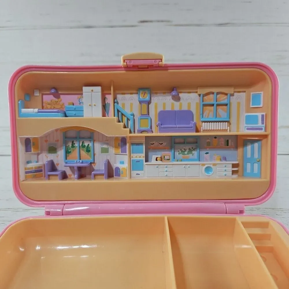 Vintage 1990 Polly Pocket Pretty‎ Hair Playset Compact Figures Dog Mirror